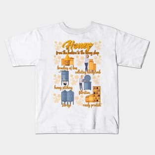 Honey shirt-Honey bee shirt-Honey t-shirt-Beekeeper t shirt-Honey - from the beehive to the honey Kids T-Shirt